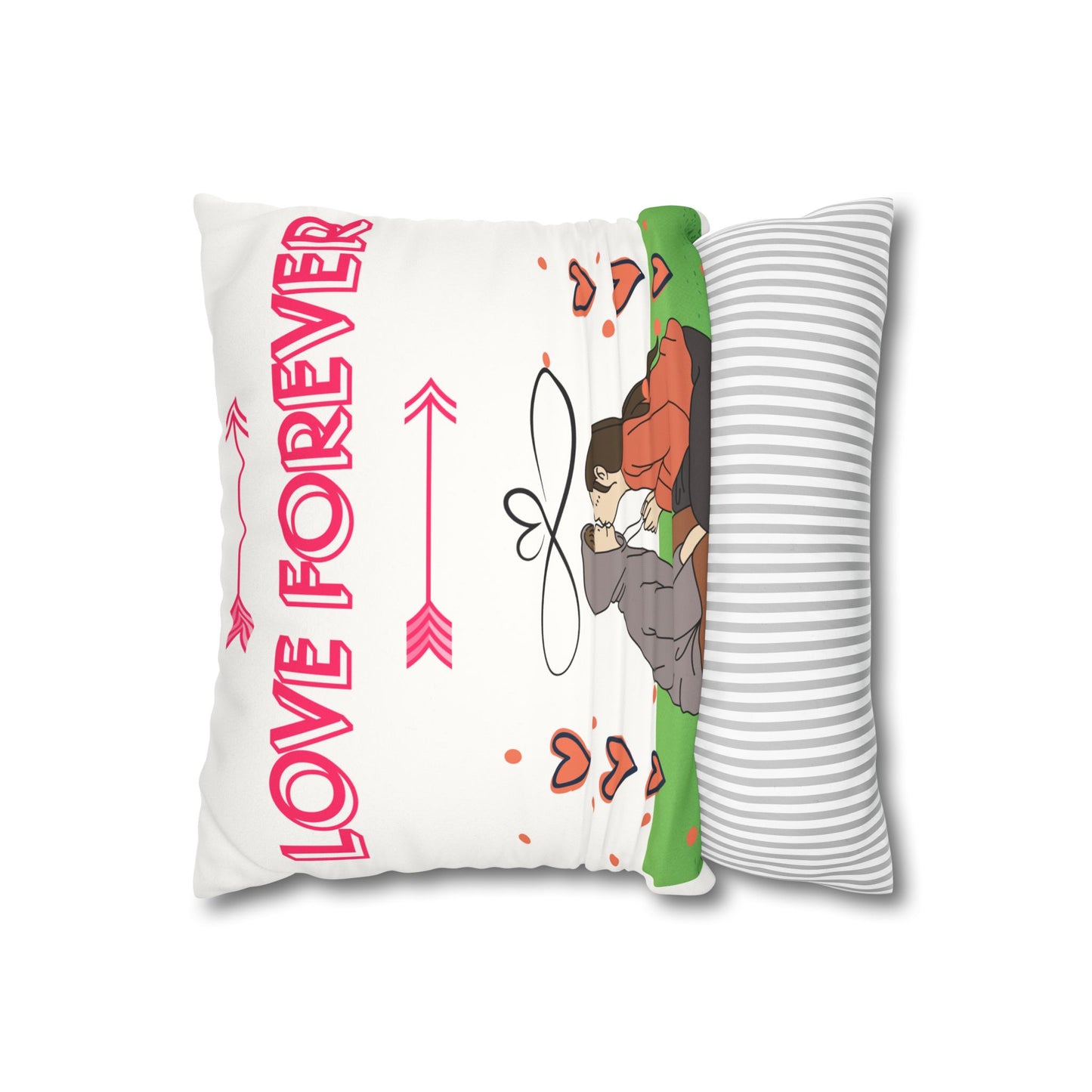 Love Forever Faux Suede Square Pillow Case