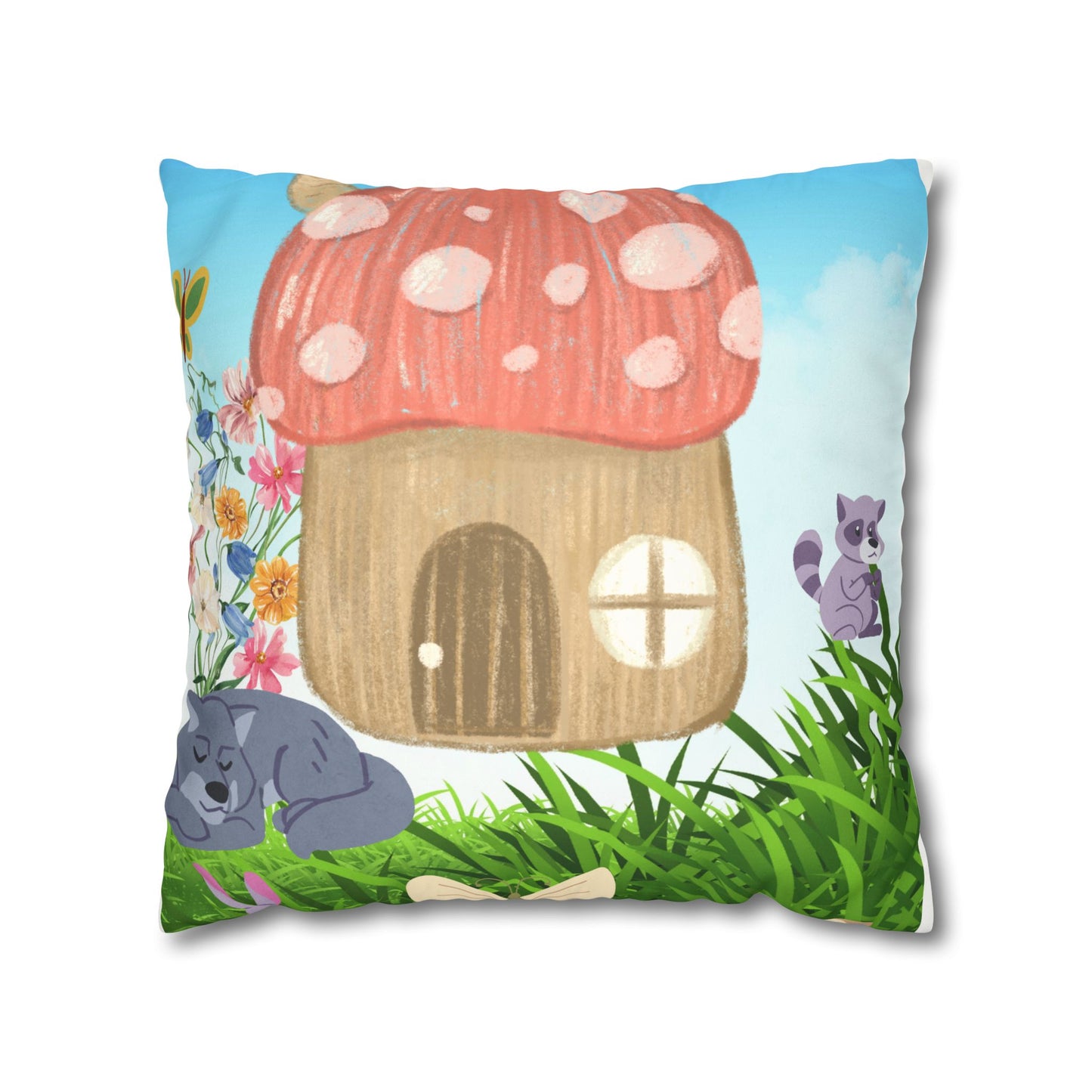 Summer cottage Faux Suede Square Pillow Case