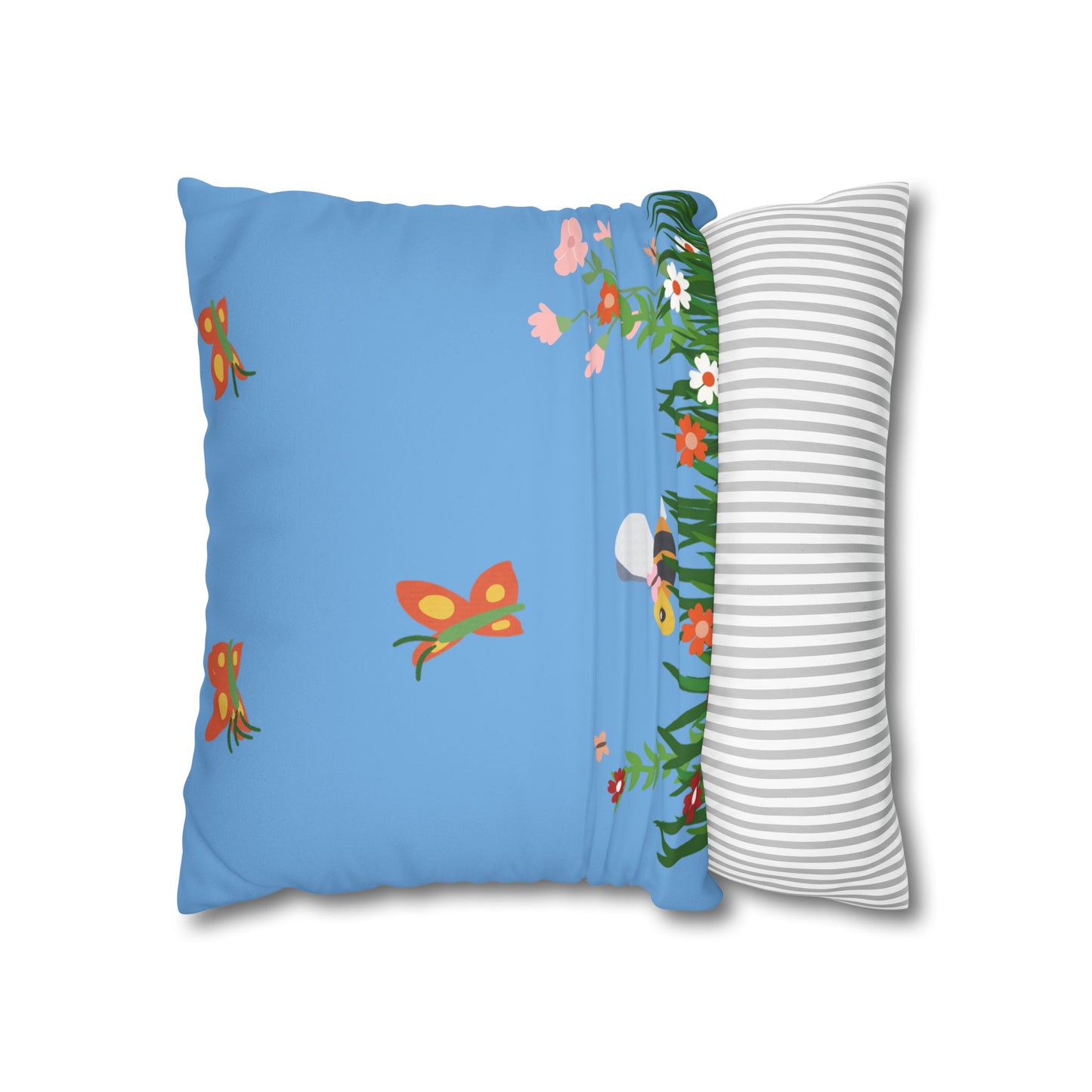 Springtime Faux Suede Square Pillowcase