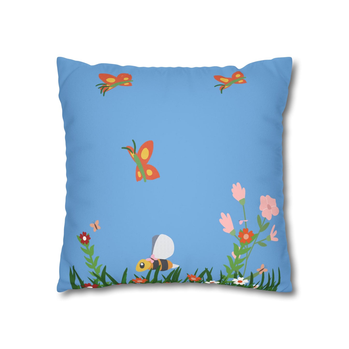 Springtime Faux Suede Square Pillowcase