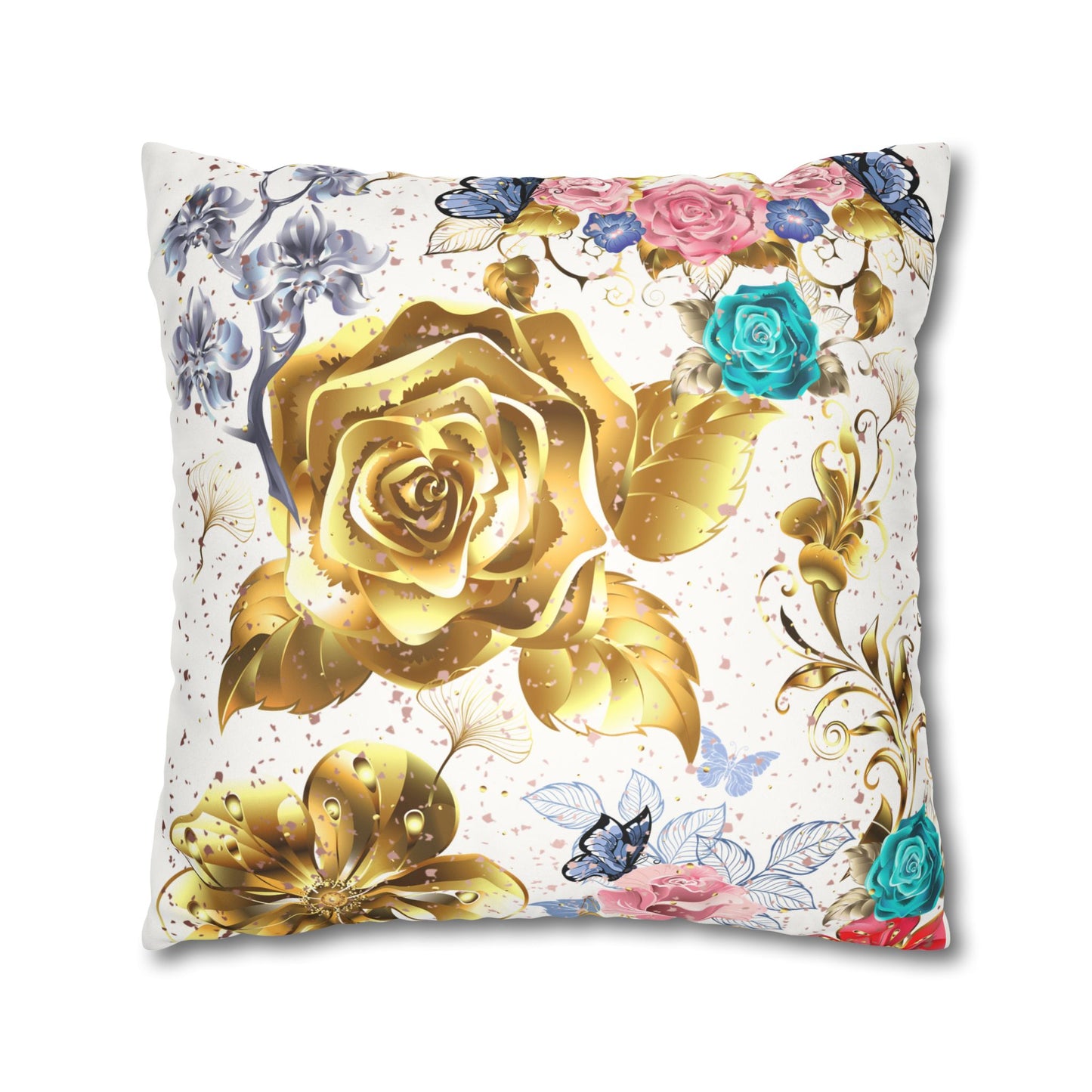 rose gold Faux Suede Square Pillow Case