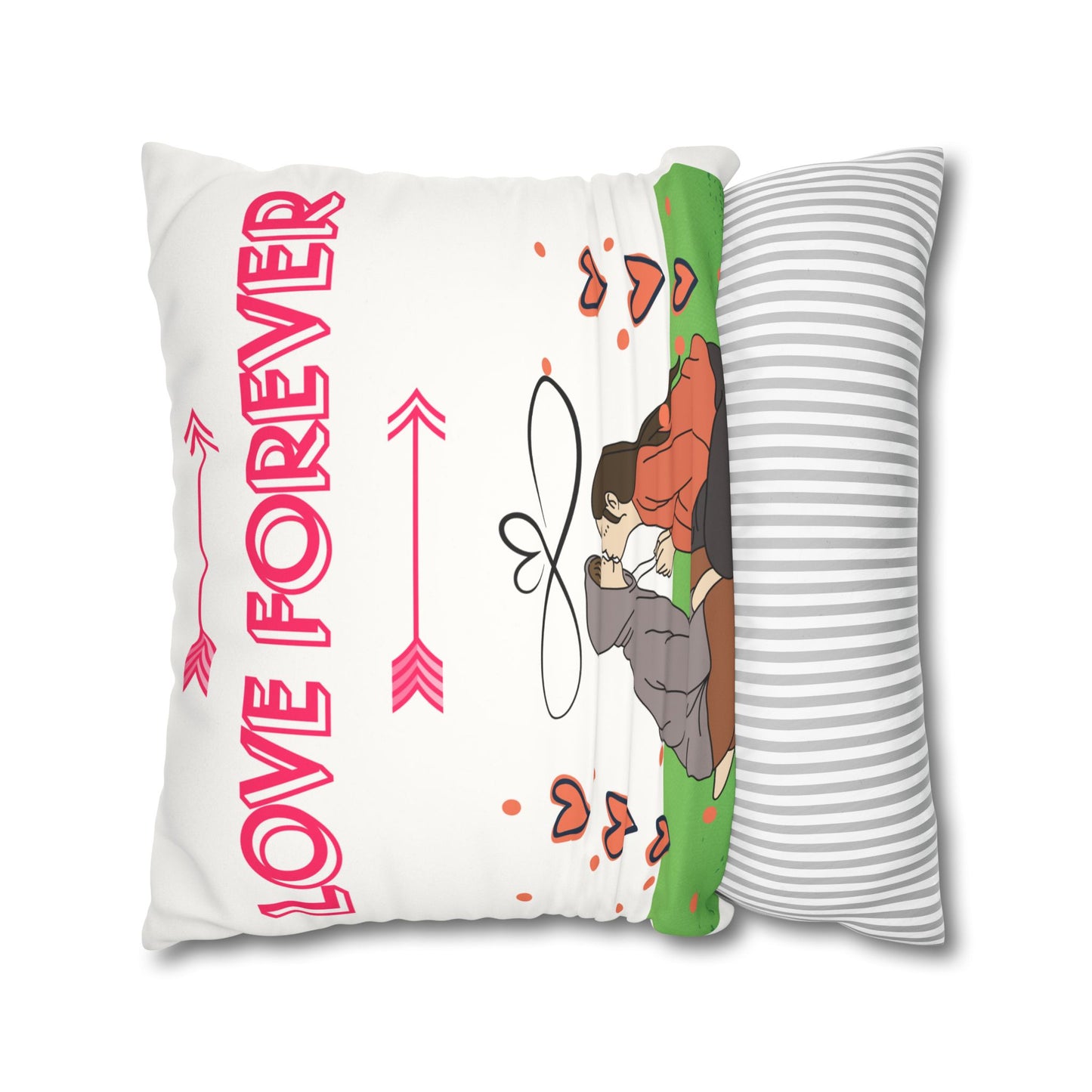 Love Forever Faux Suede Square Pillow Case