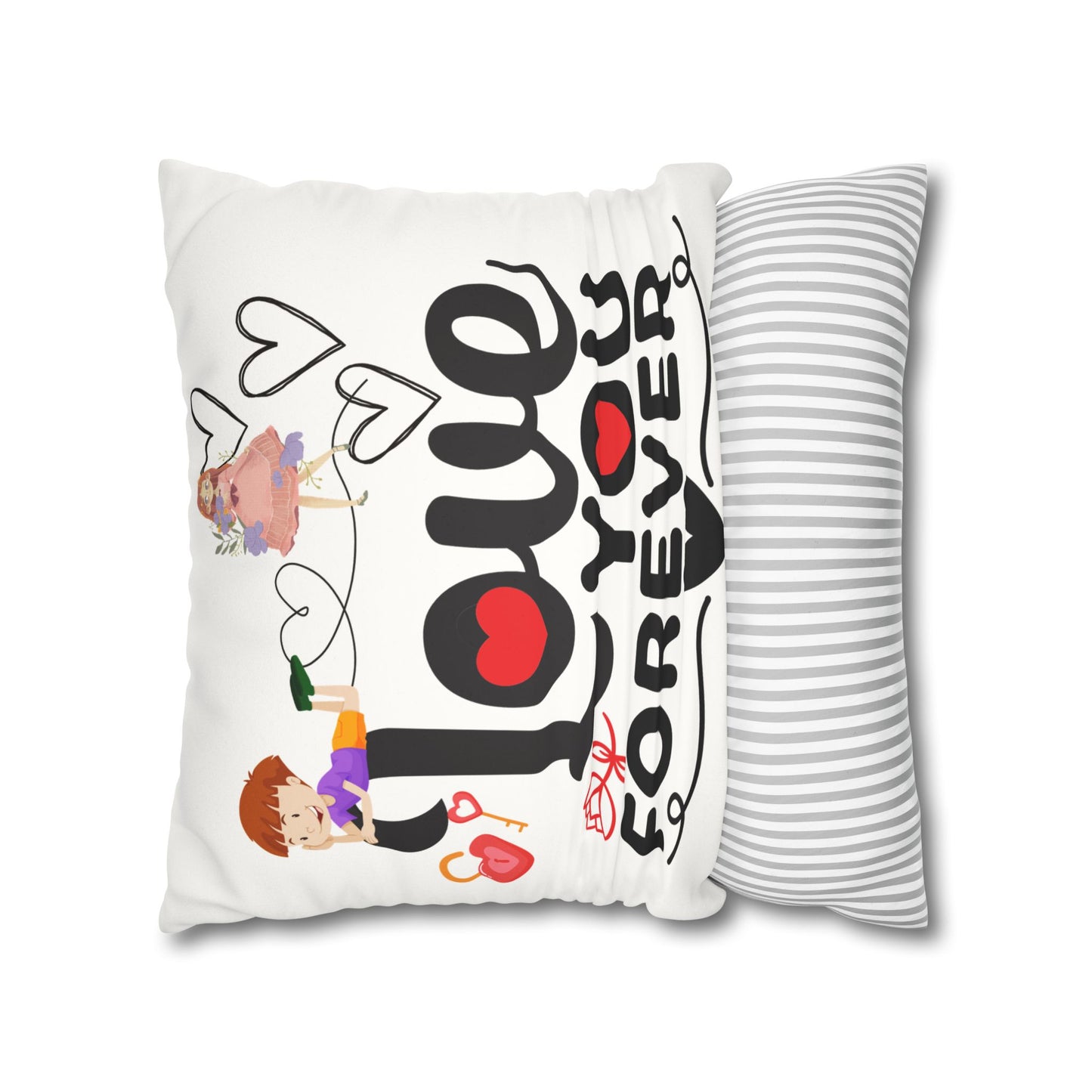 Love you Faux Suede Square Pillow Case forever