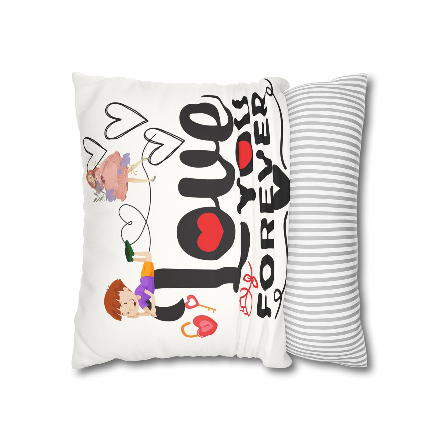 Love you Faux Suede Square Pillow Case forever