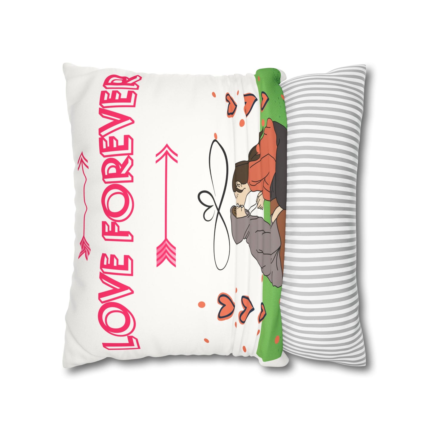 Love Forever Faux Suede Square Pillow Case