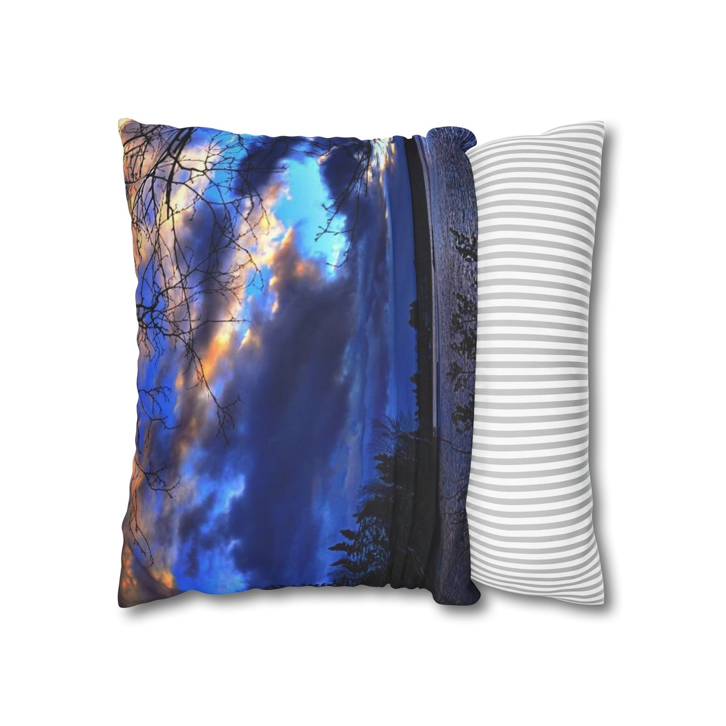 Setting sun Faux Suede Square Pillow Case