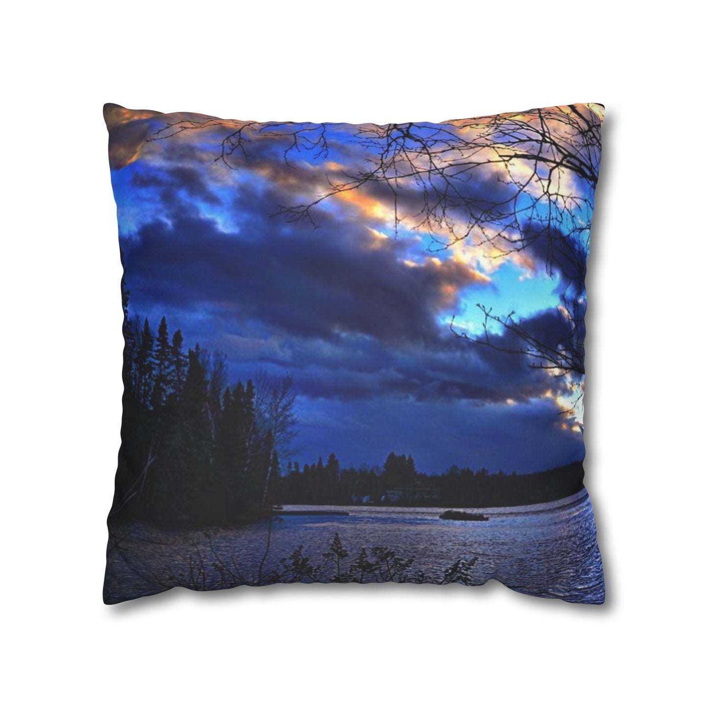 Setting sun Faux Suede Square Pillow Case