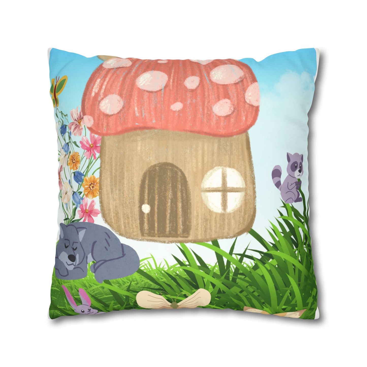 Summer cottage Faux Suede Square Pillow Case