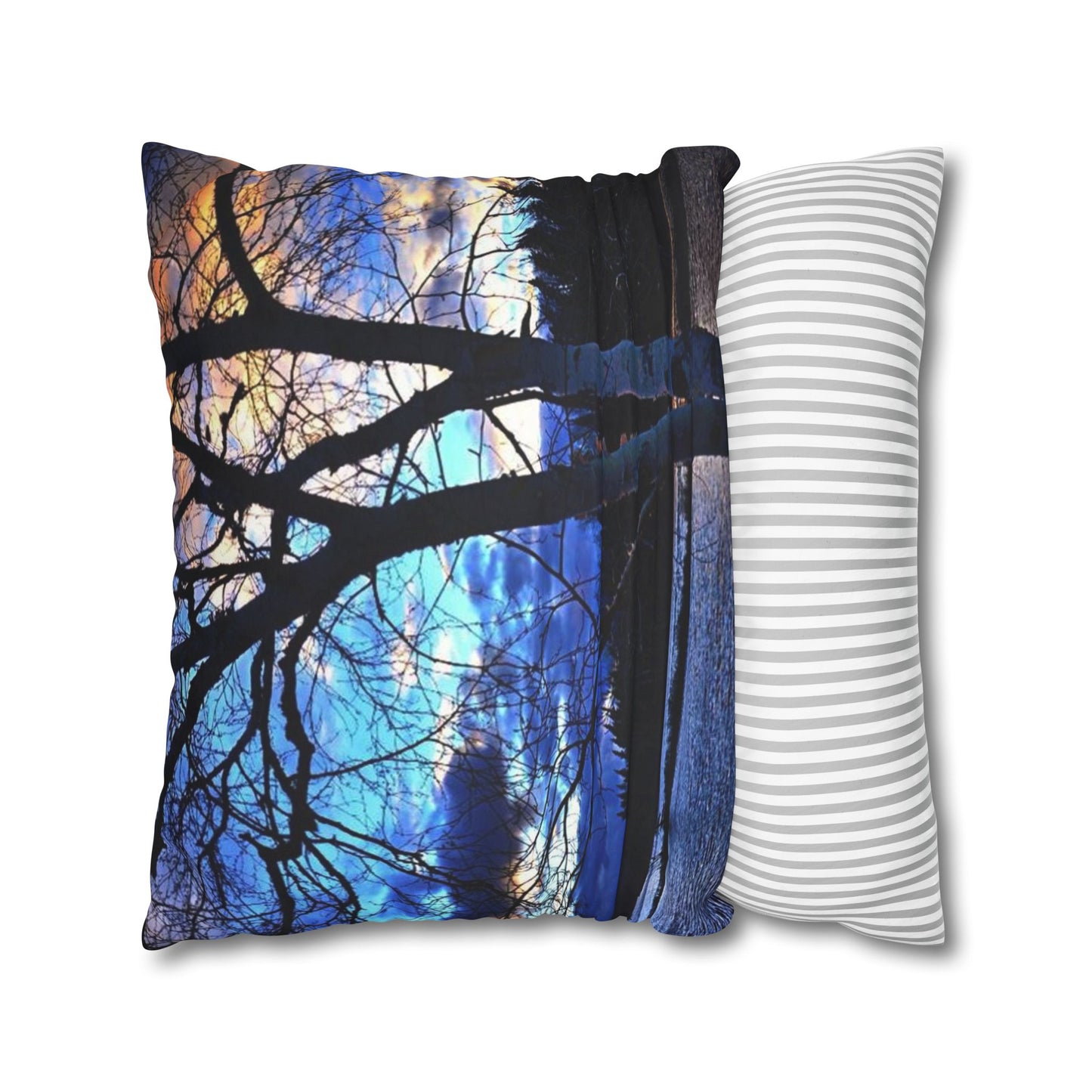 Setting sun Faux Suede Square Pillow Case