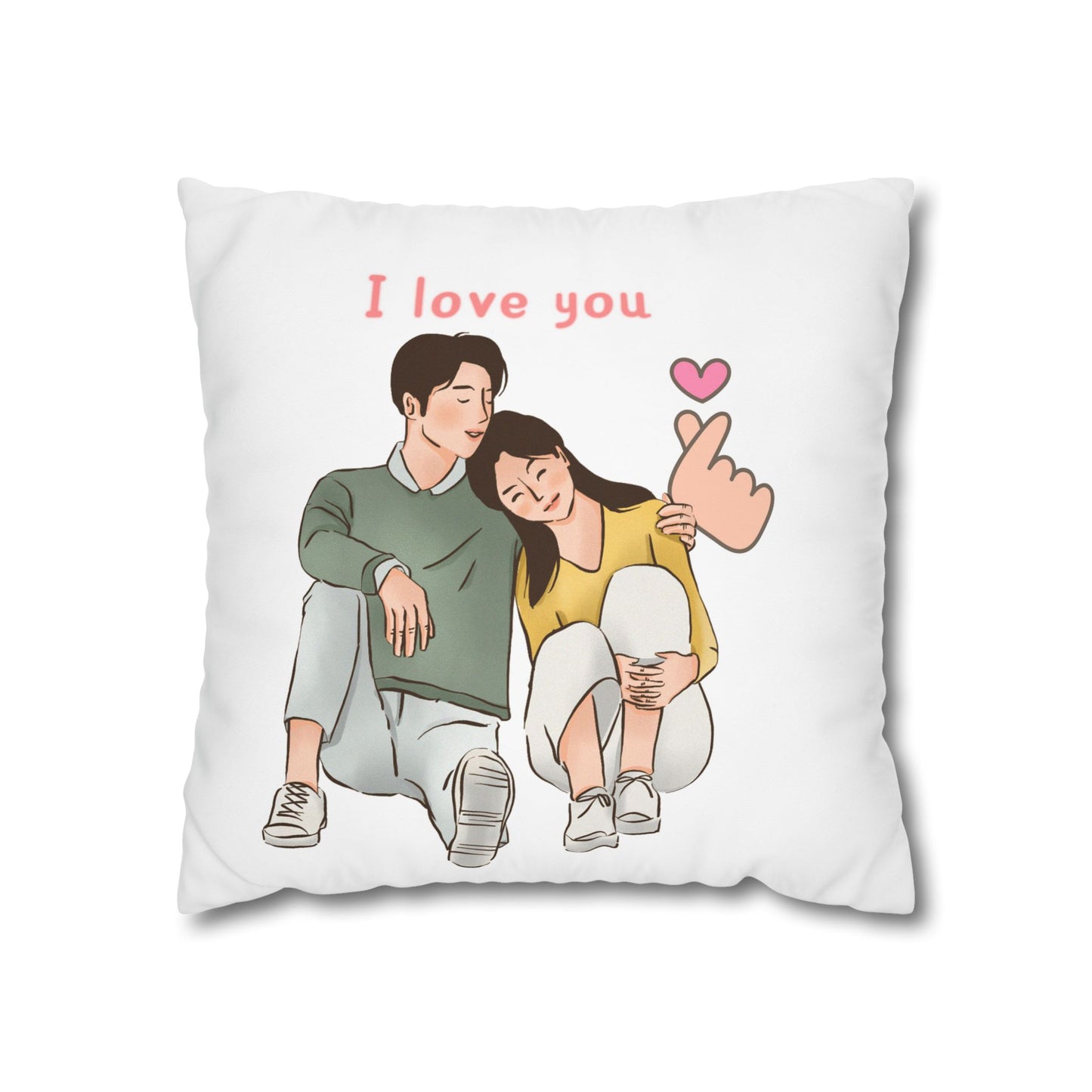 Love U Spun Polyester Pillowcase