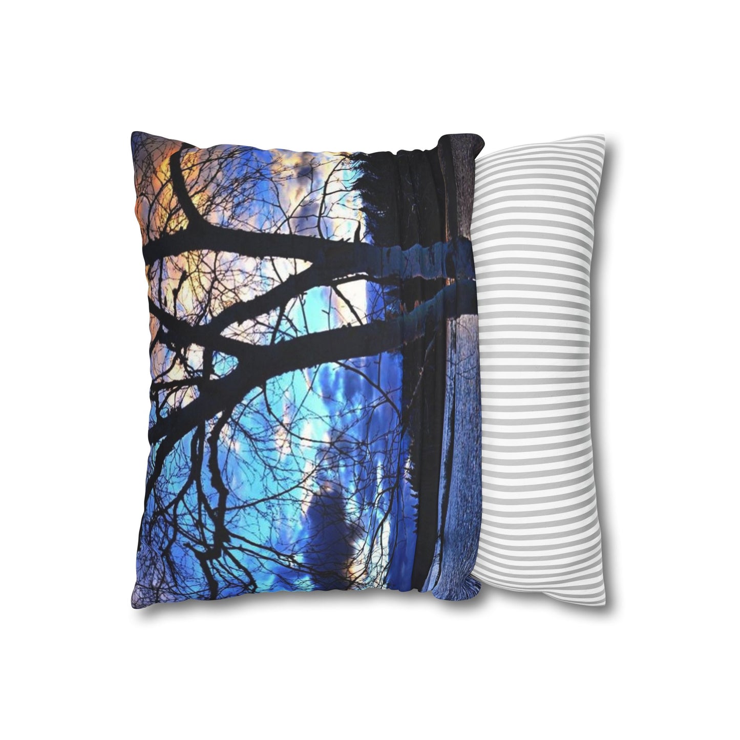 Setting sun Faux Suede Square Pillow Case