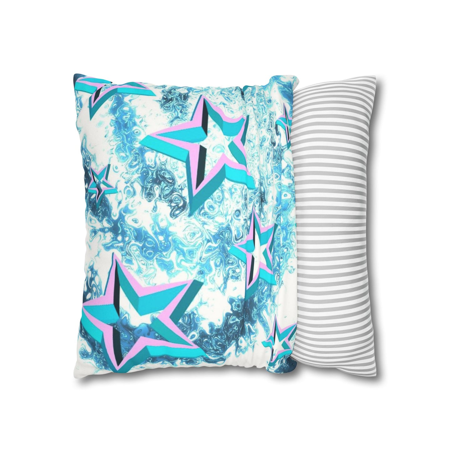Star Faux Suede Square Pillowcase