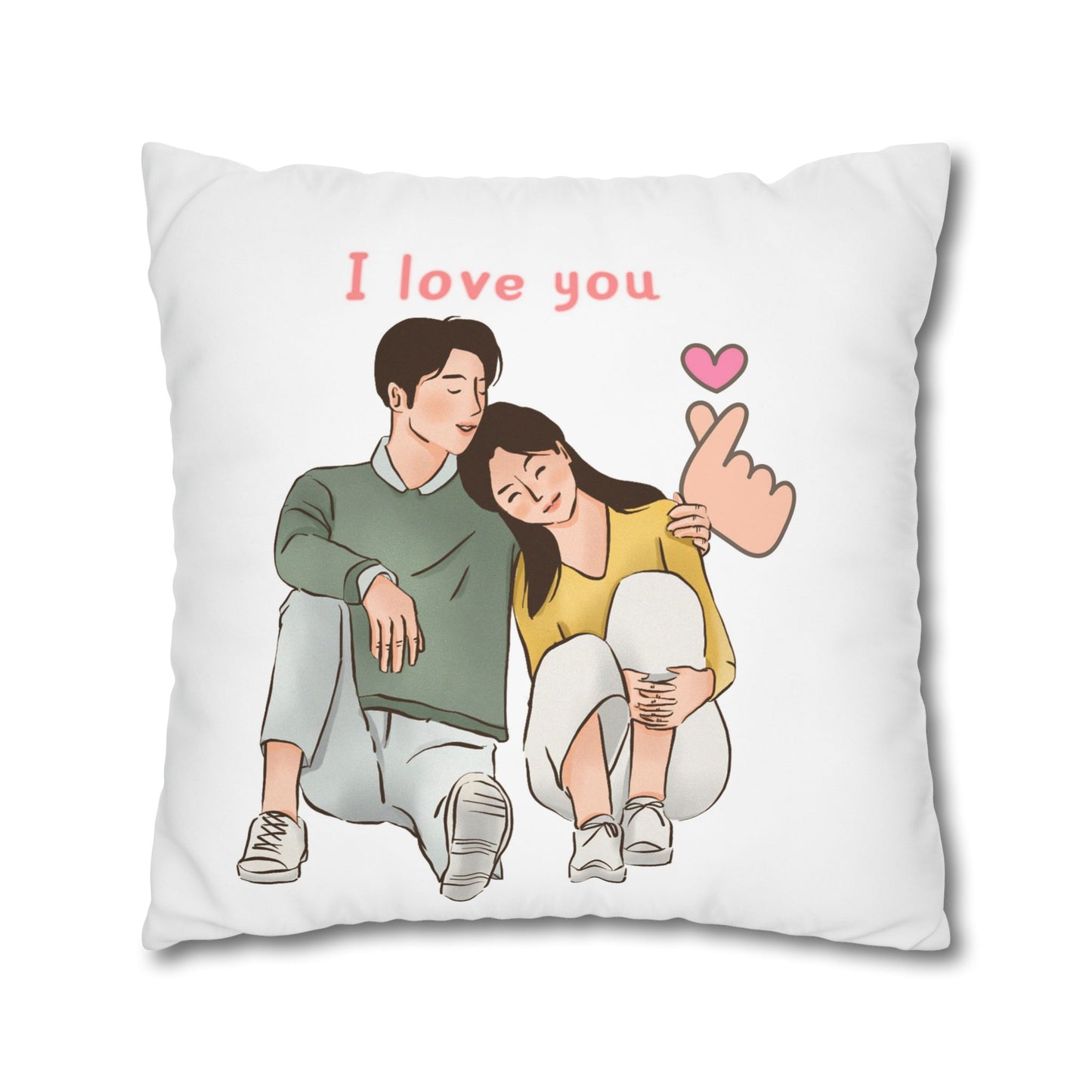 Love U Spun Polyester Pillowcase