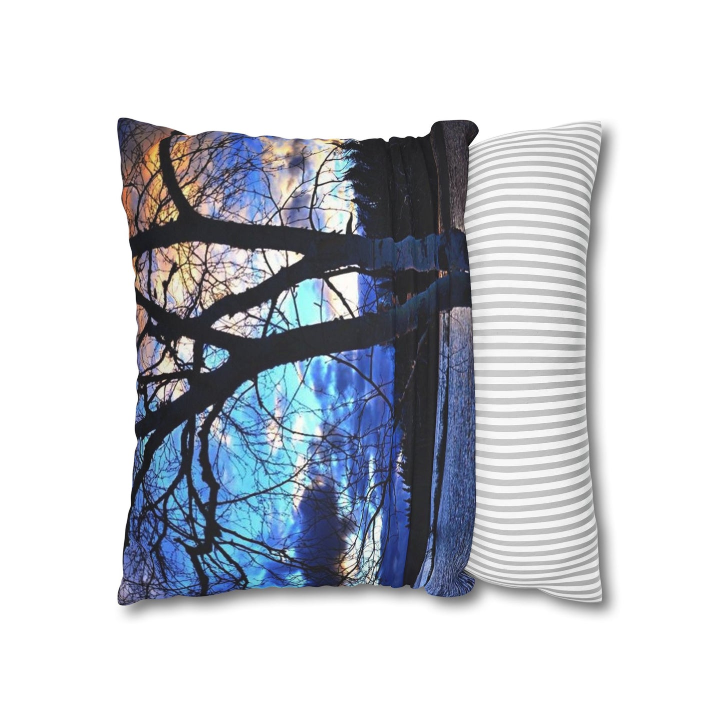 Setting sun Faux Suede Square Pillow Case