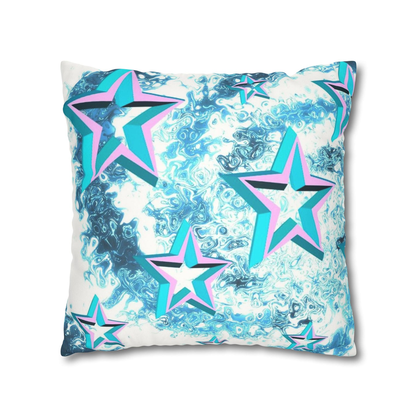 Star Faux Suede Square Pillowcase