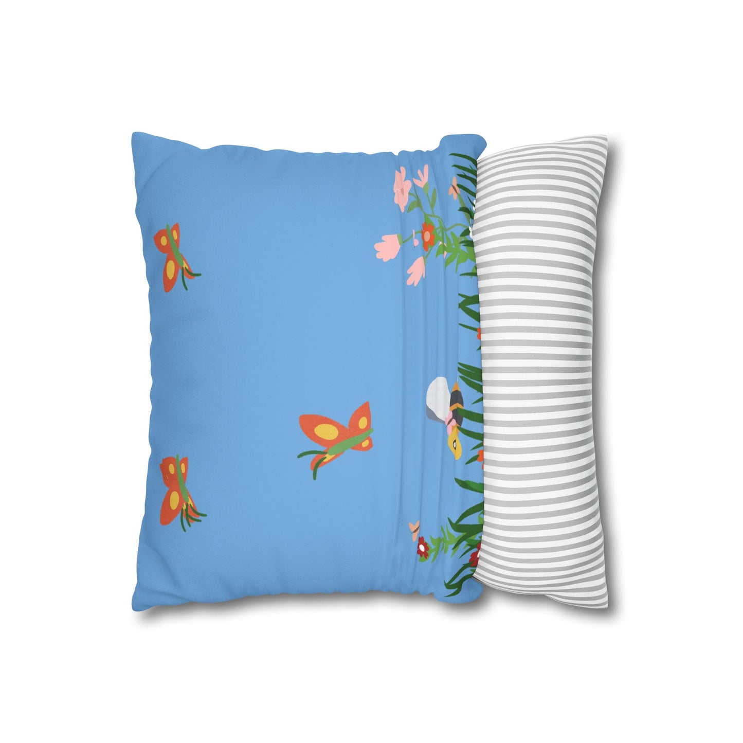 Springtime Faux Suede Square Pillowcase