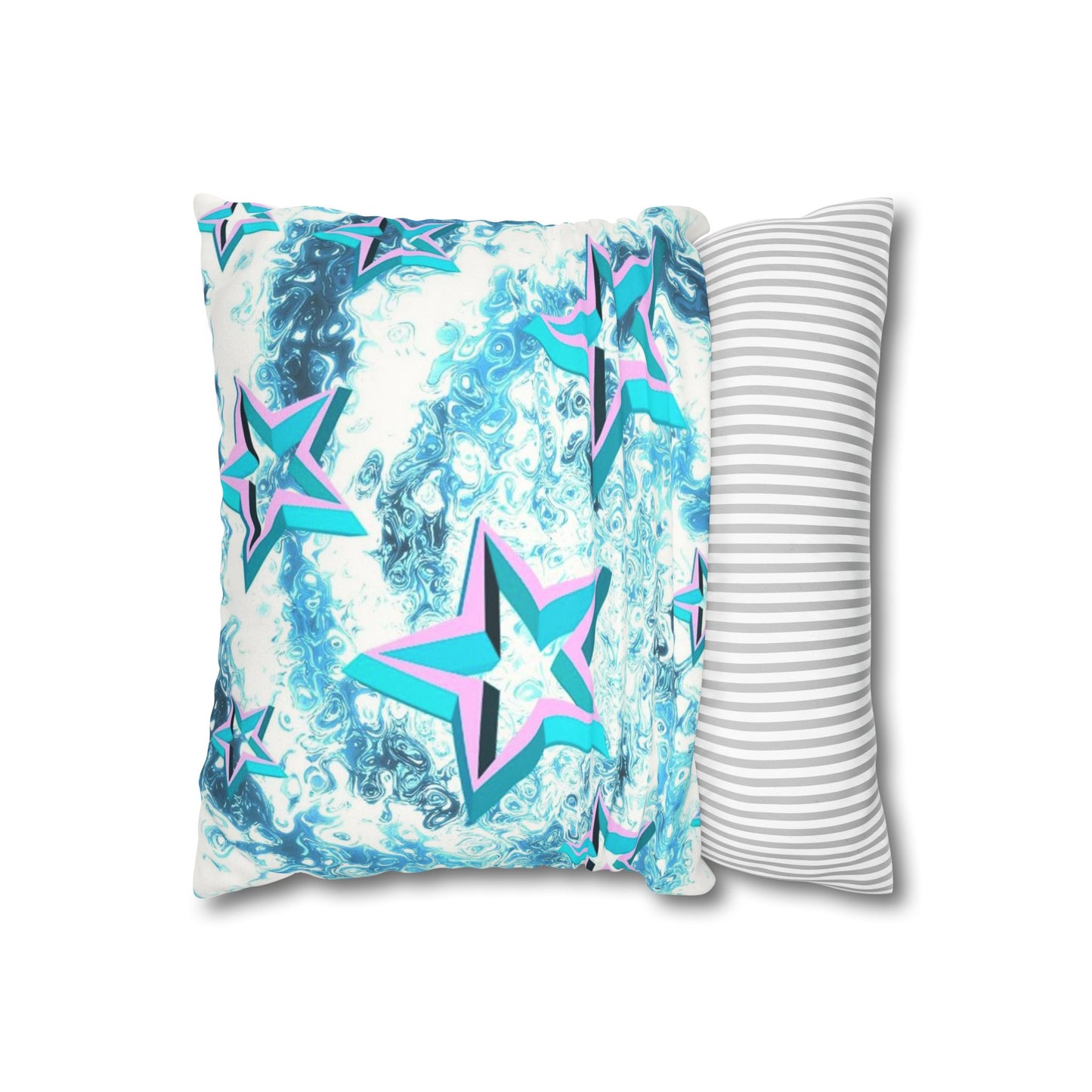 Star Faux Suede Square Pillowcase