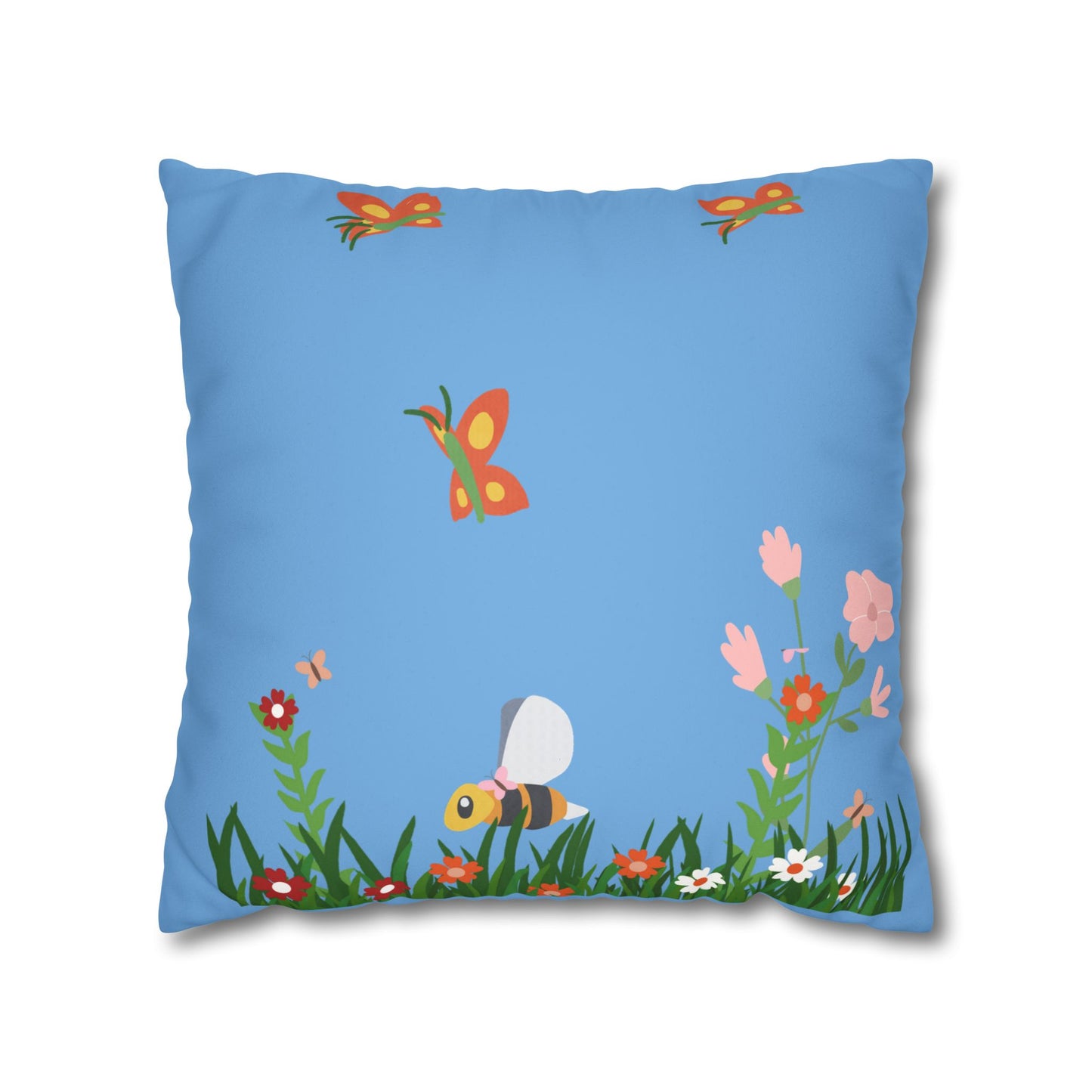 Springtime Faux Suede Square Pillowcase