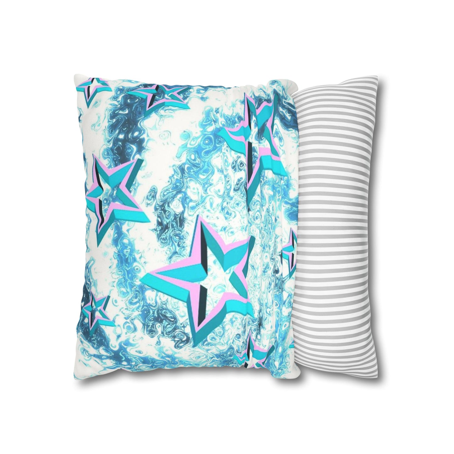 Star Faux Suede Square Pillowcase