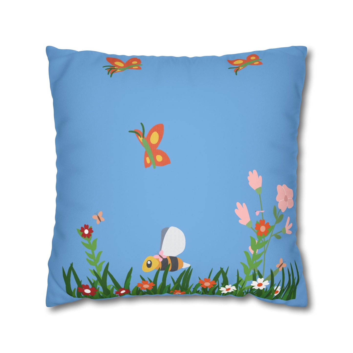 Springtime Faux Suede Square Pillowcase