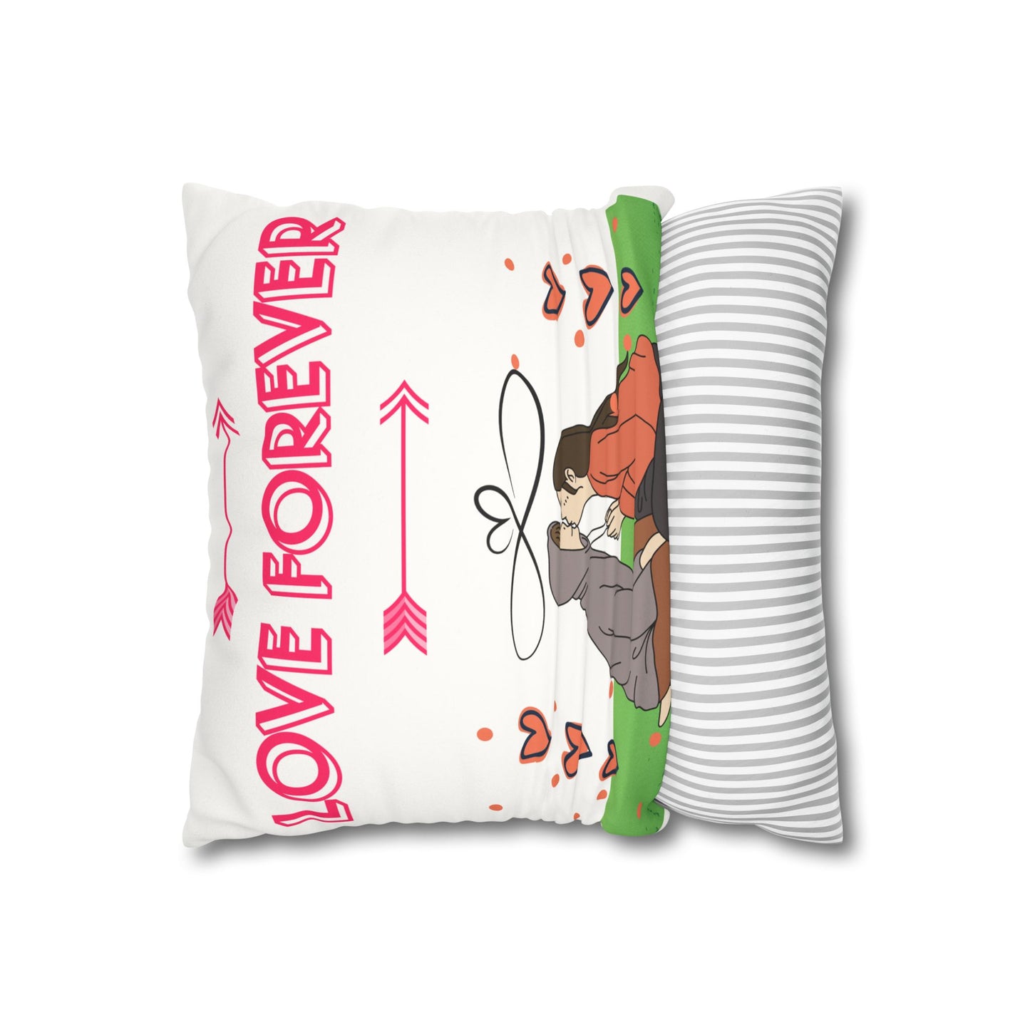Love Forever Faux Suede Square Pillow Case