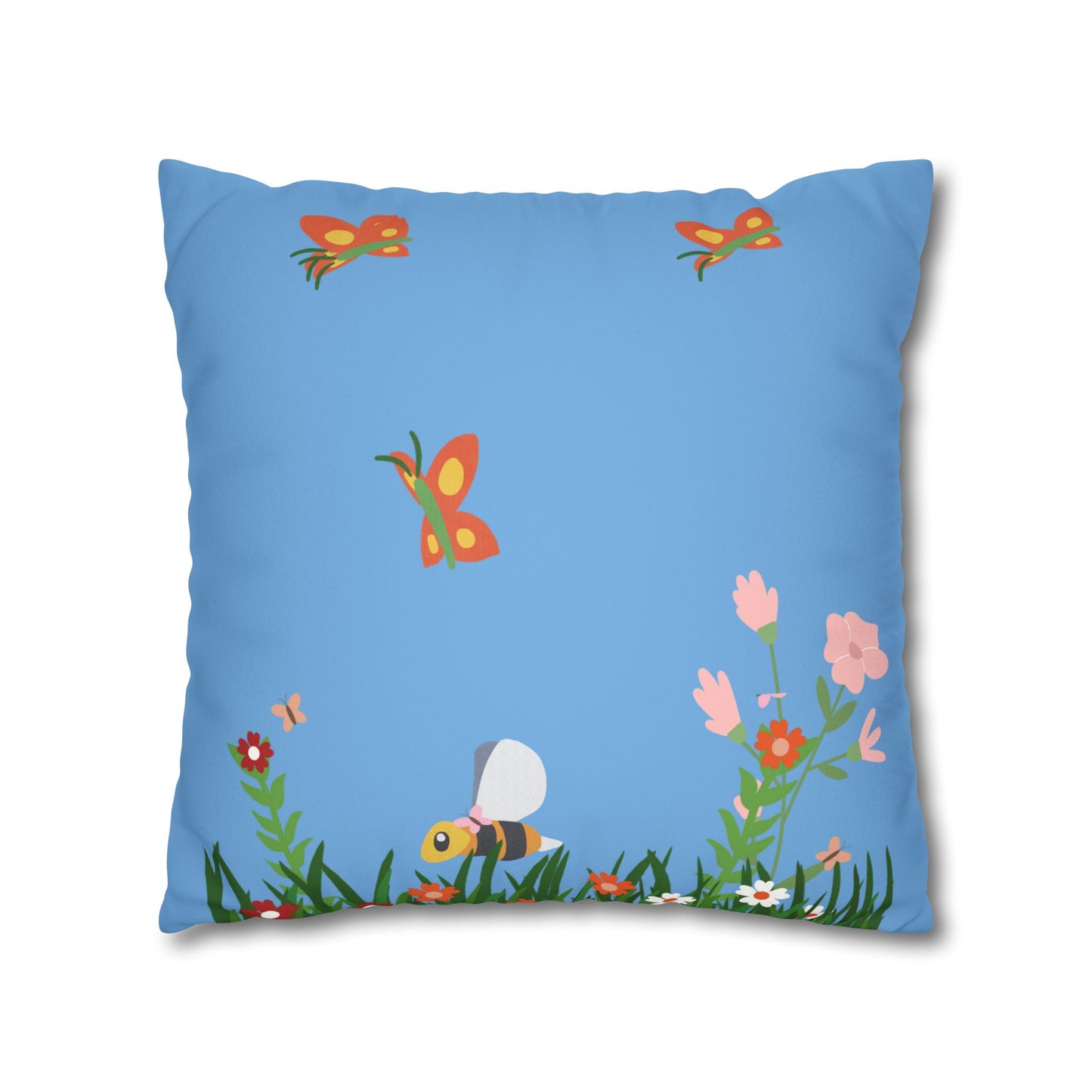Springtime Faux Suede Square Pillowcase