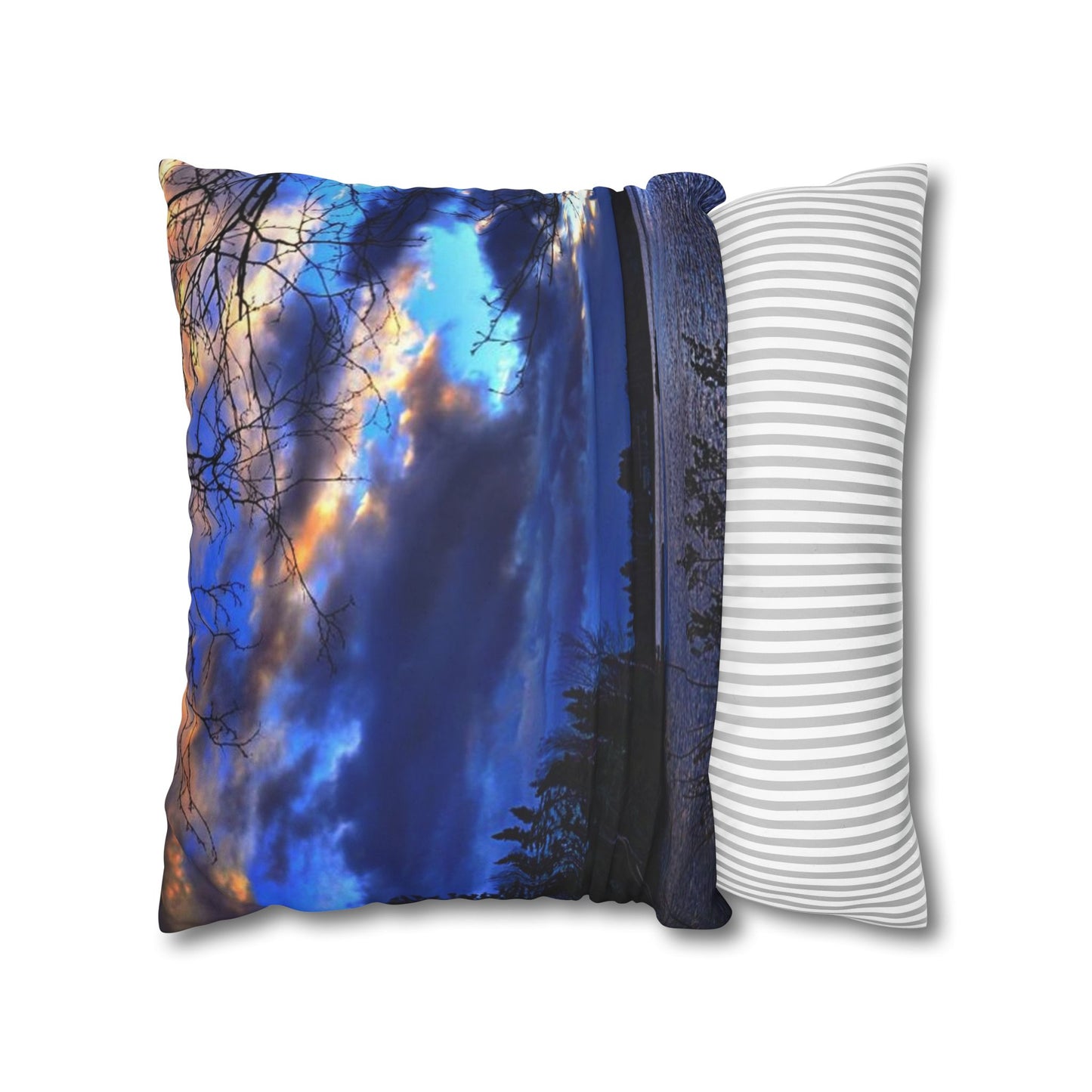 Setting sun Faux Suede Square Pillow Case