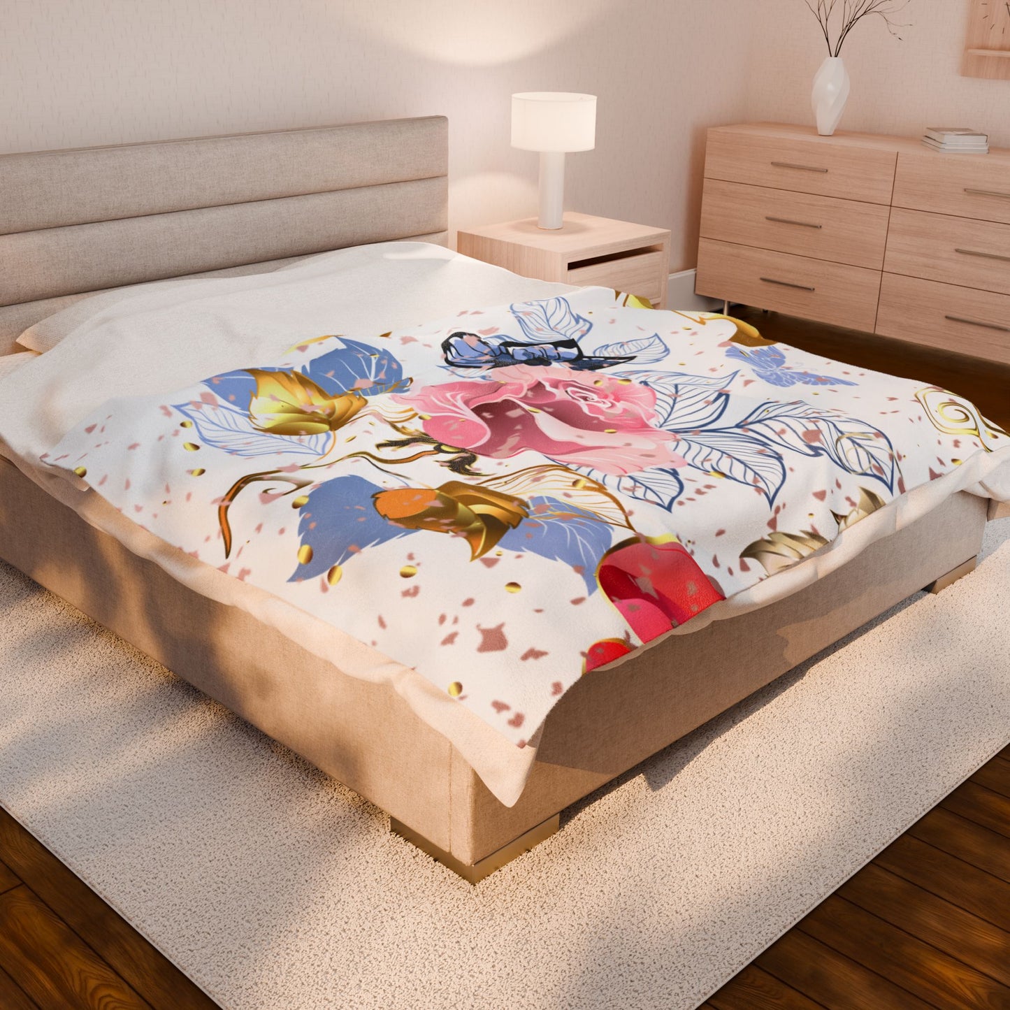 Rose gold Velveteen Plush Blanket