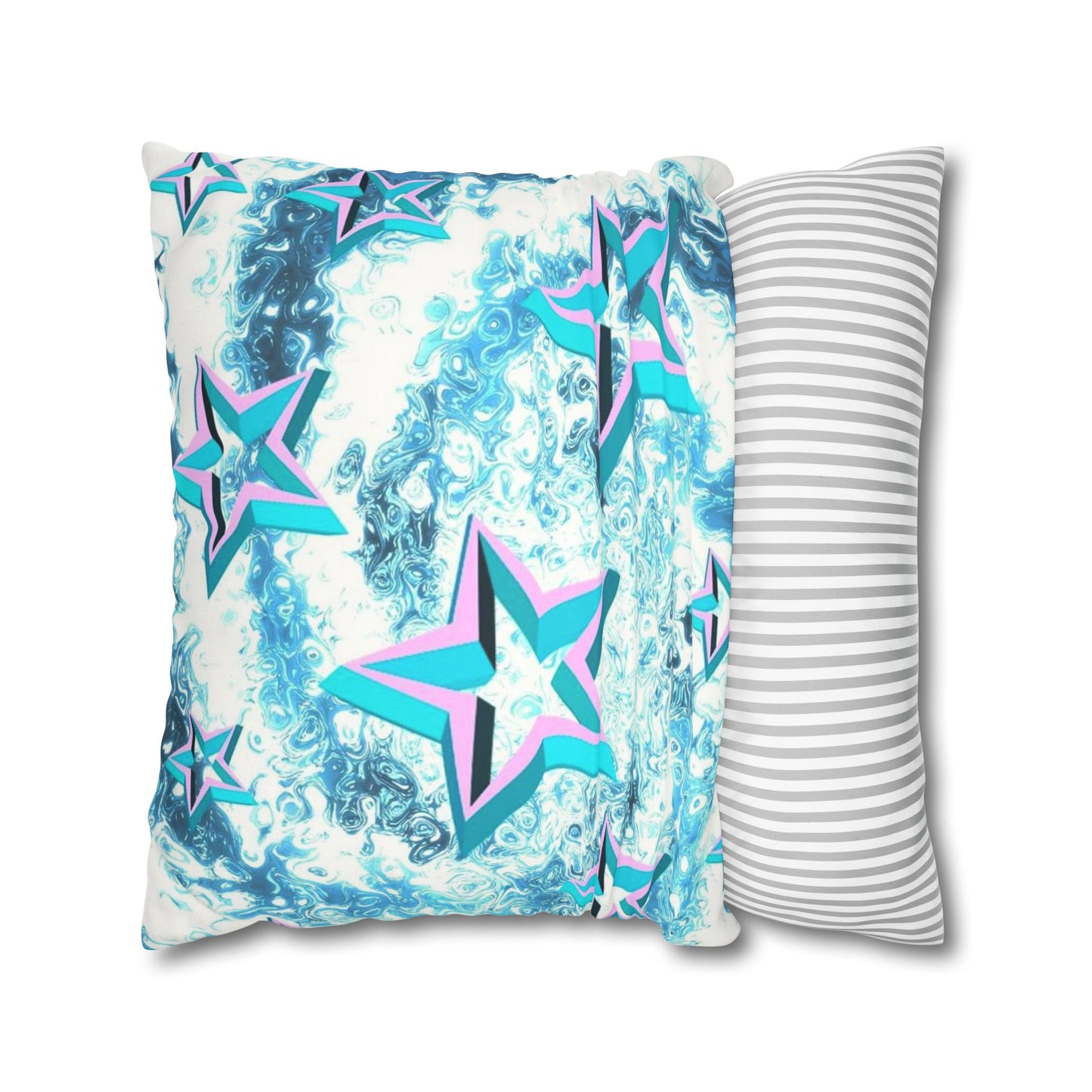 Star Faux Suede Square Pillowcase