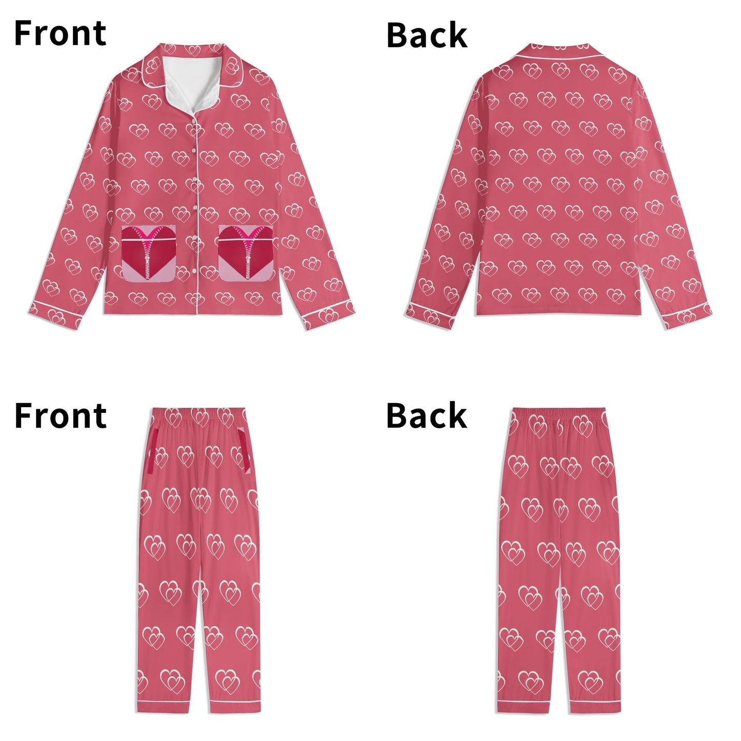 Luxurious Hearts Cotton Polyester Adult Pajamas