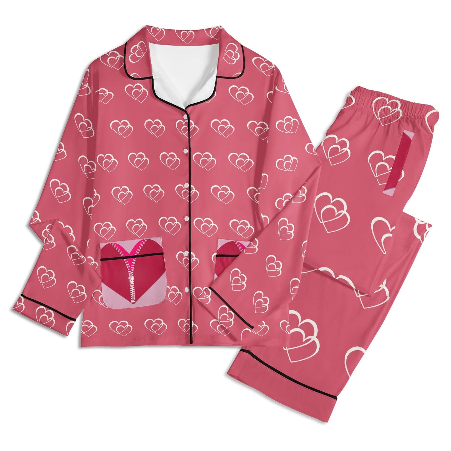Luxurious Hearts Cotton Polyester Adult Pajamas