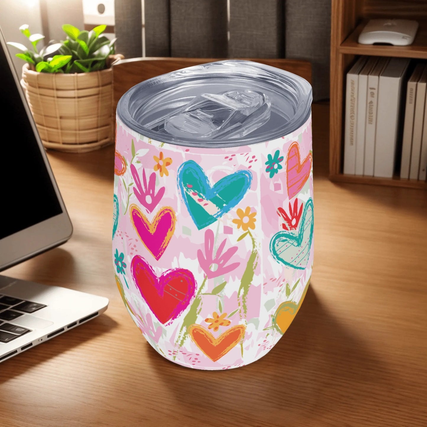 12oz Wine Tumbler Wine Glasses with Lid