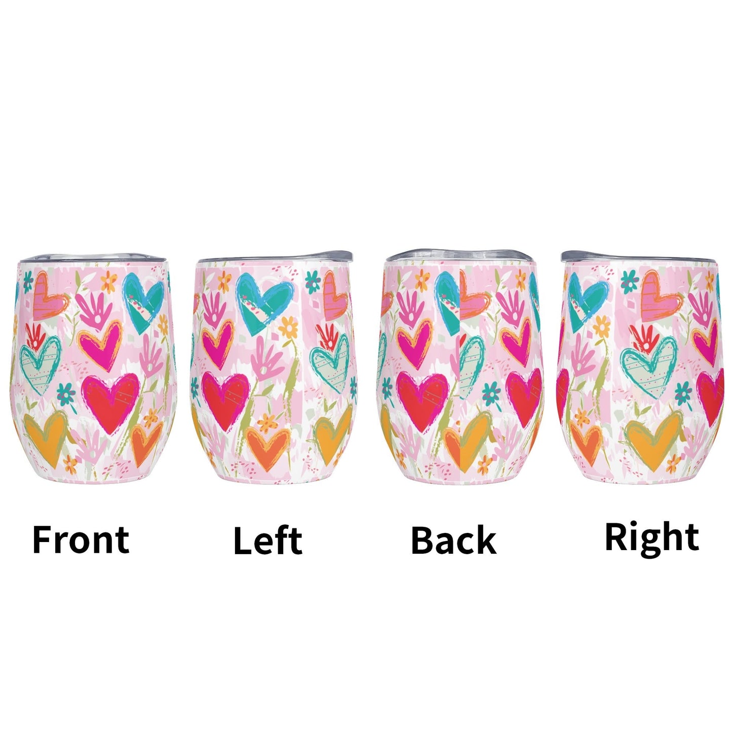 12oz Wine Tumbler Wine Glasses with Lid