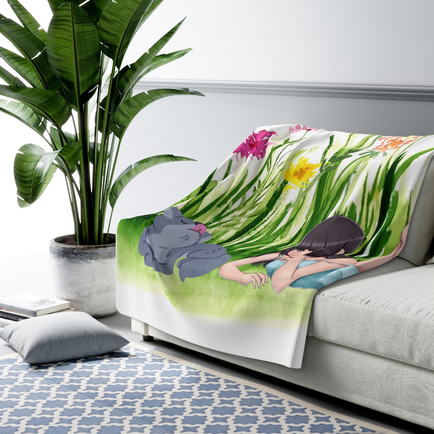 Flowers Herpa Fleece Blanket