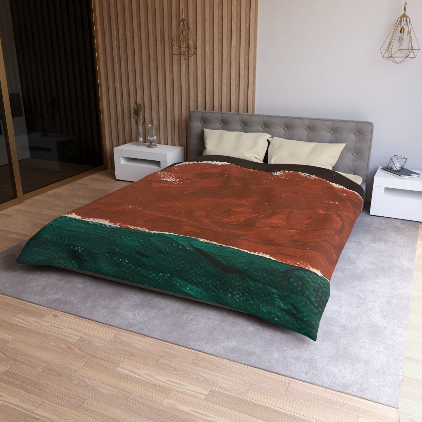Brown paint Microfiber Duvet Cover