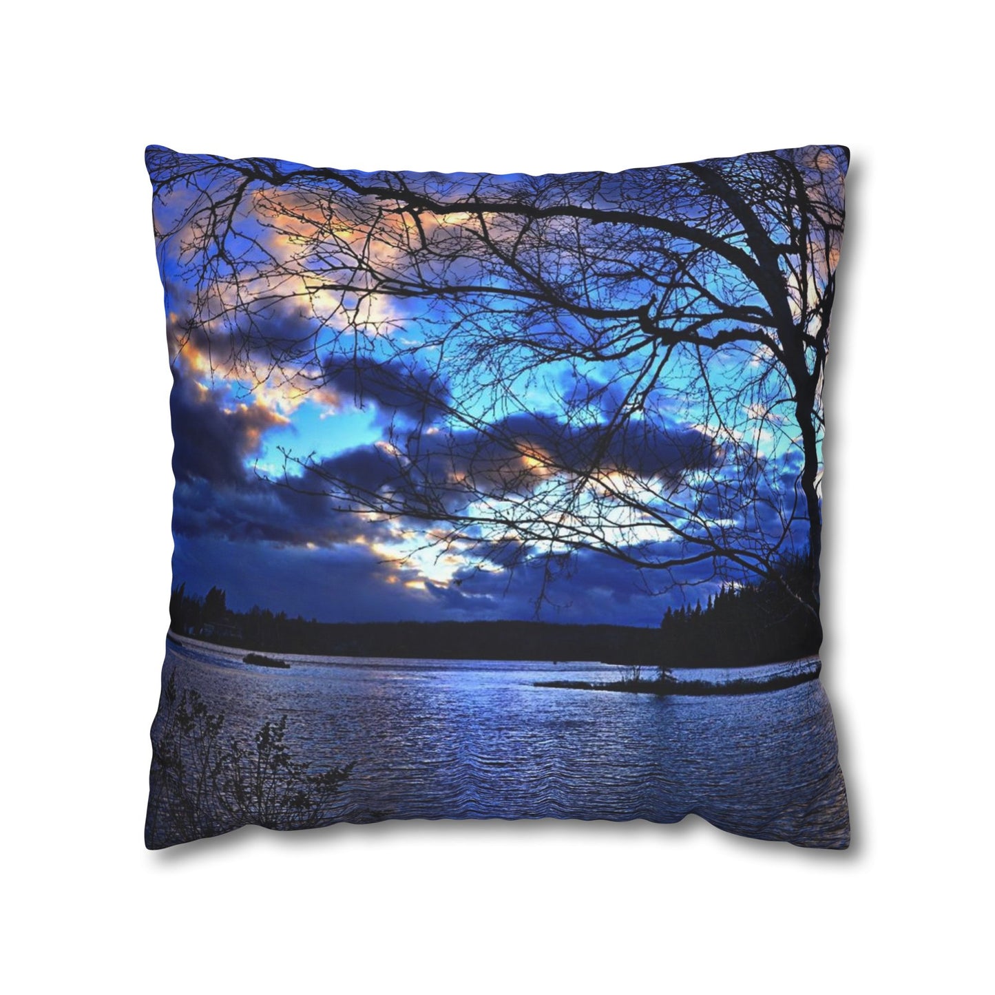 Setting sun Spun Polyester Pillowcase