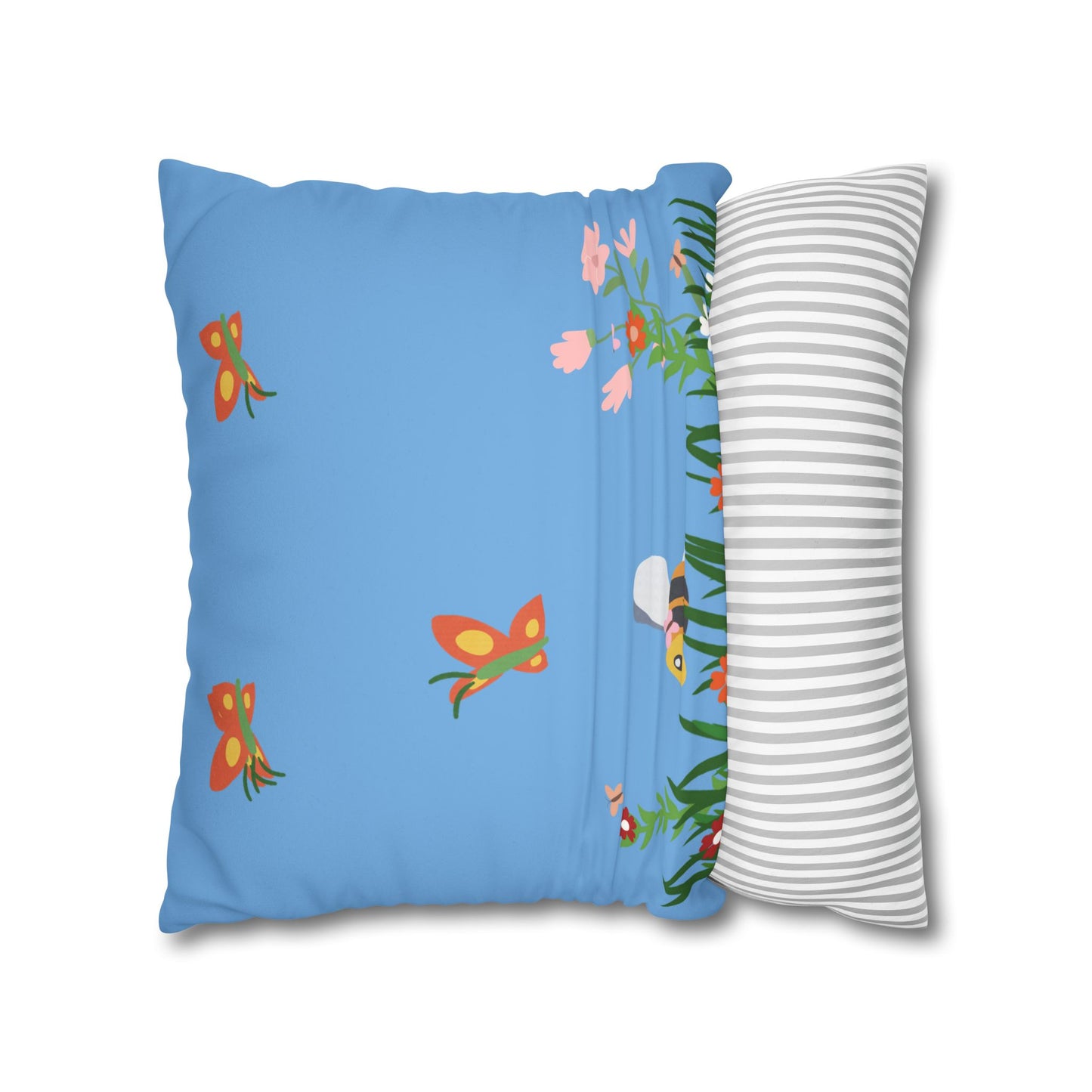Springtime Faux Suede Square Pillowcase