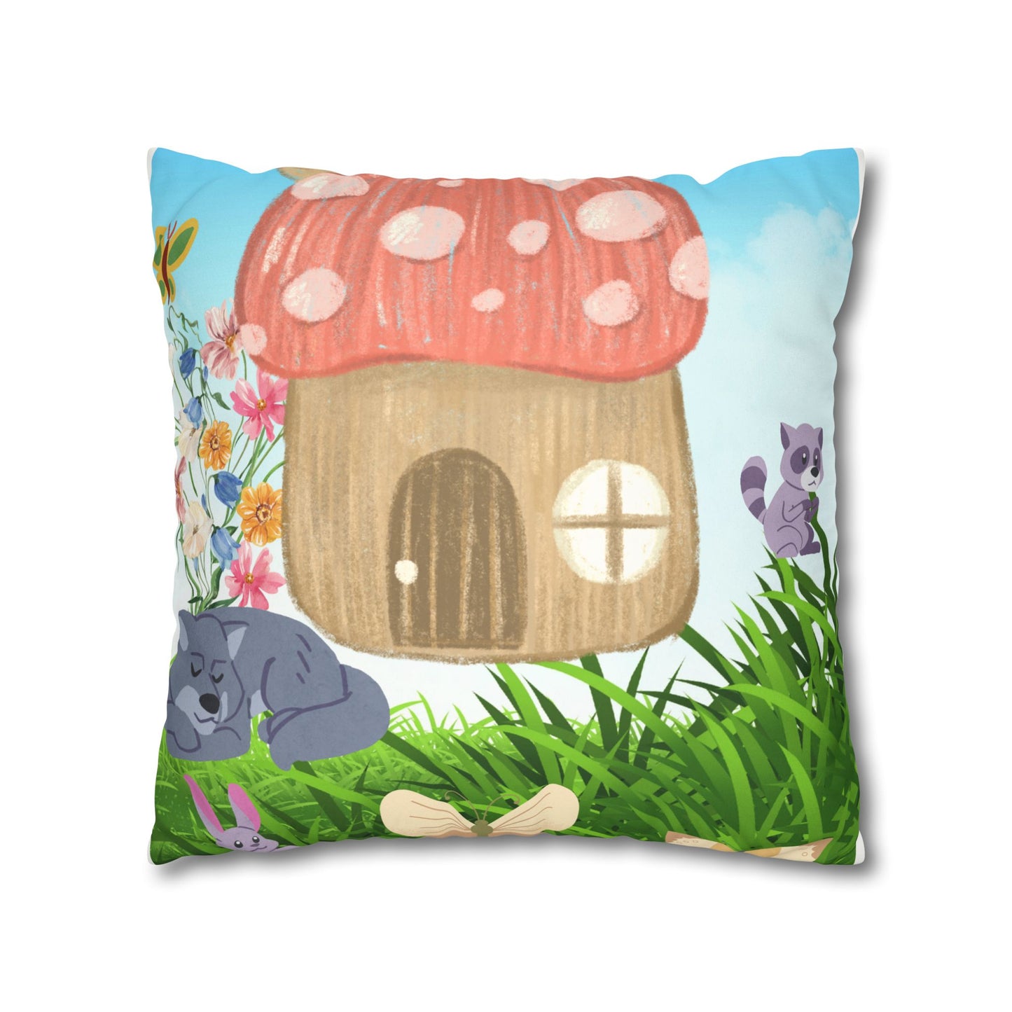 Summer cottage Faux Suede Square Pillow Case