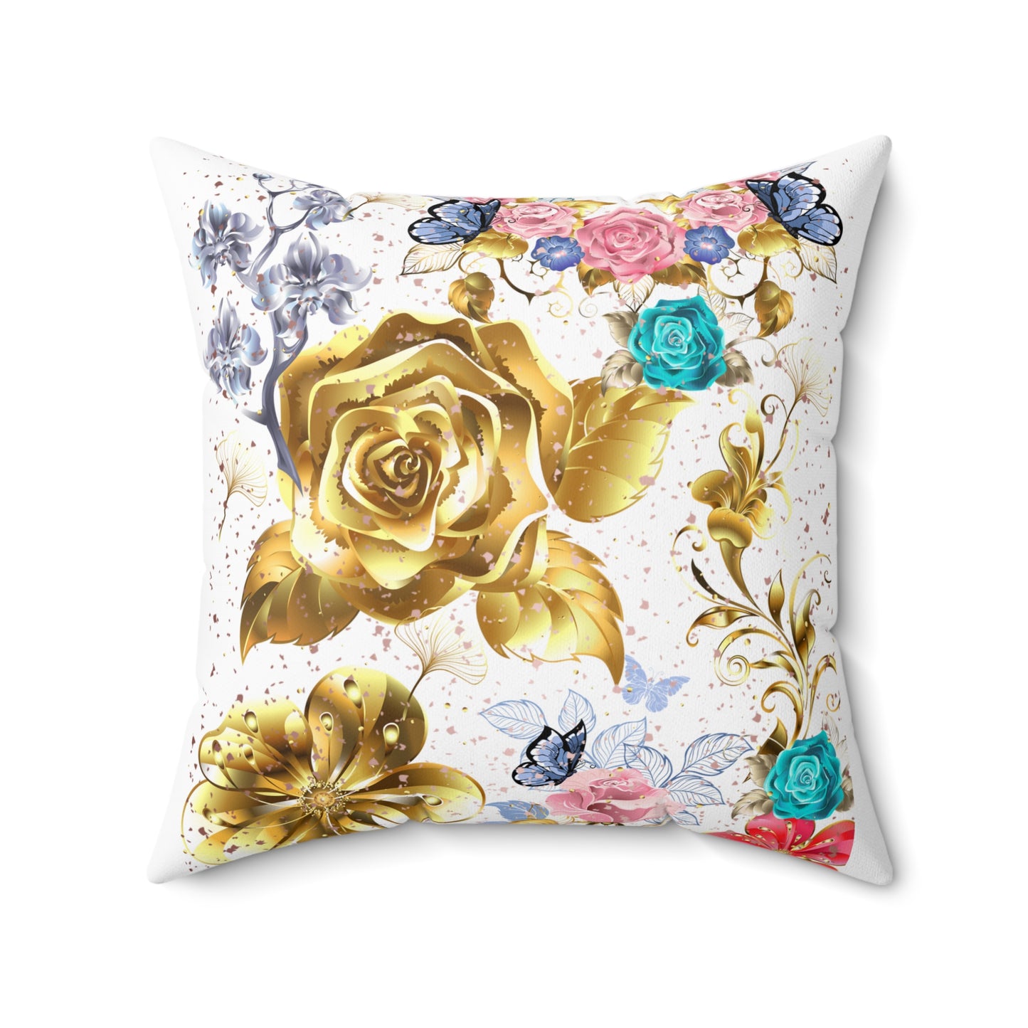 rose gold Spun Polyester Square Pillow