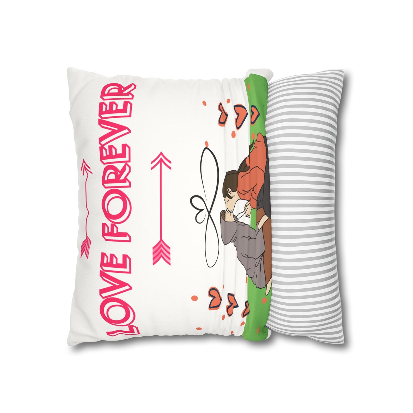 Love Forever Faux Suede Square Pillow Case