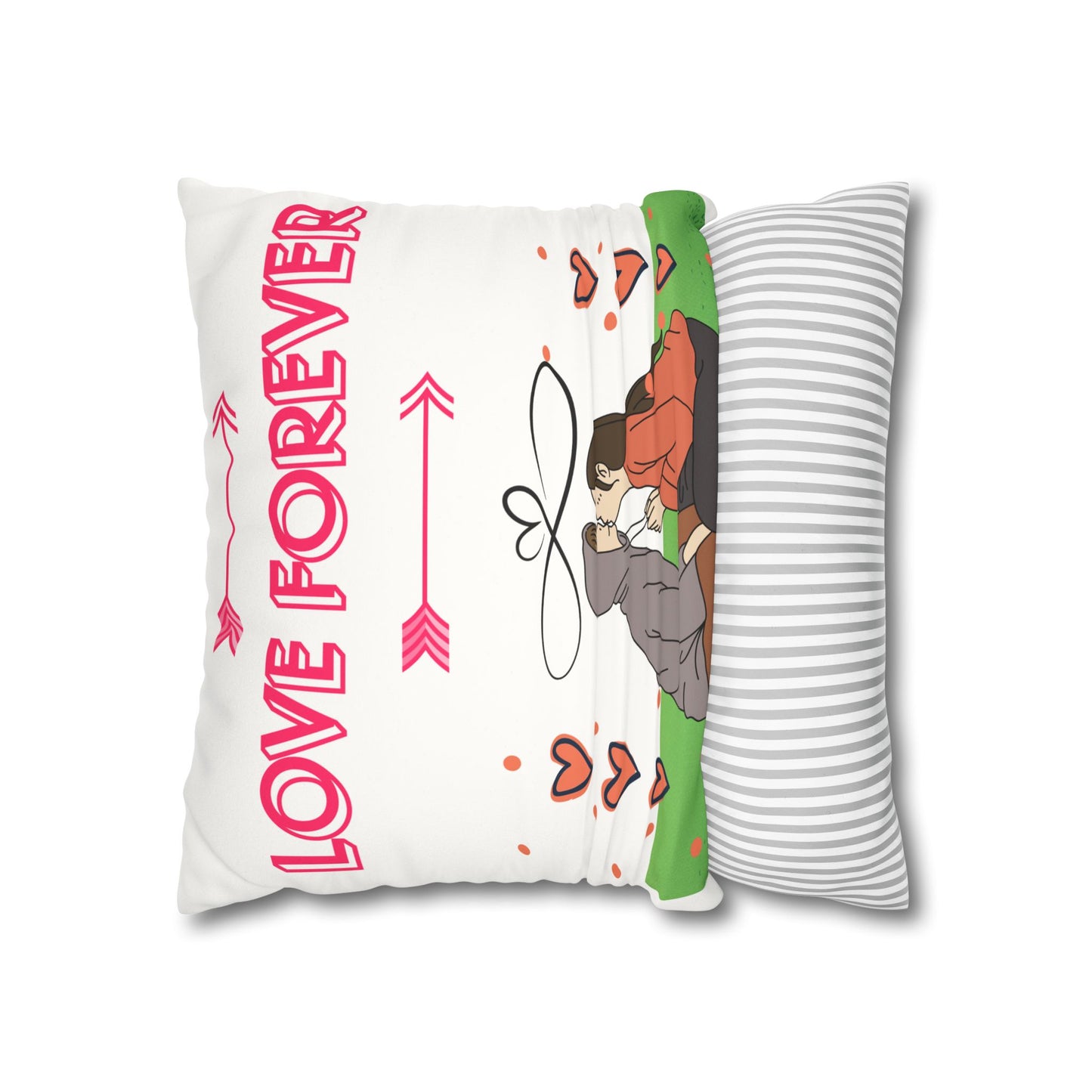 Love Forever Faux Suede Square Pillow Case