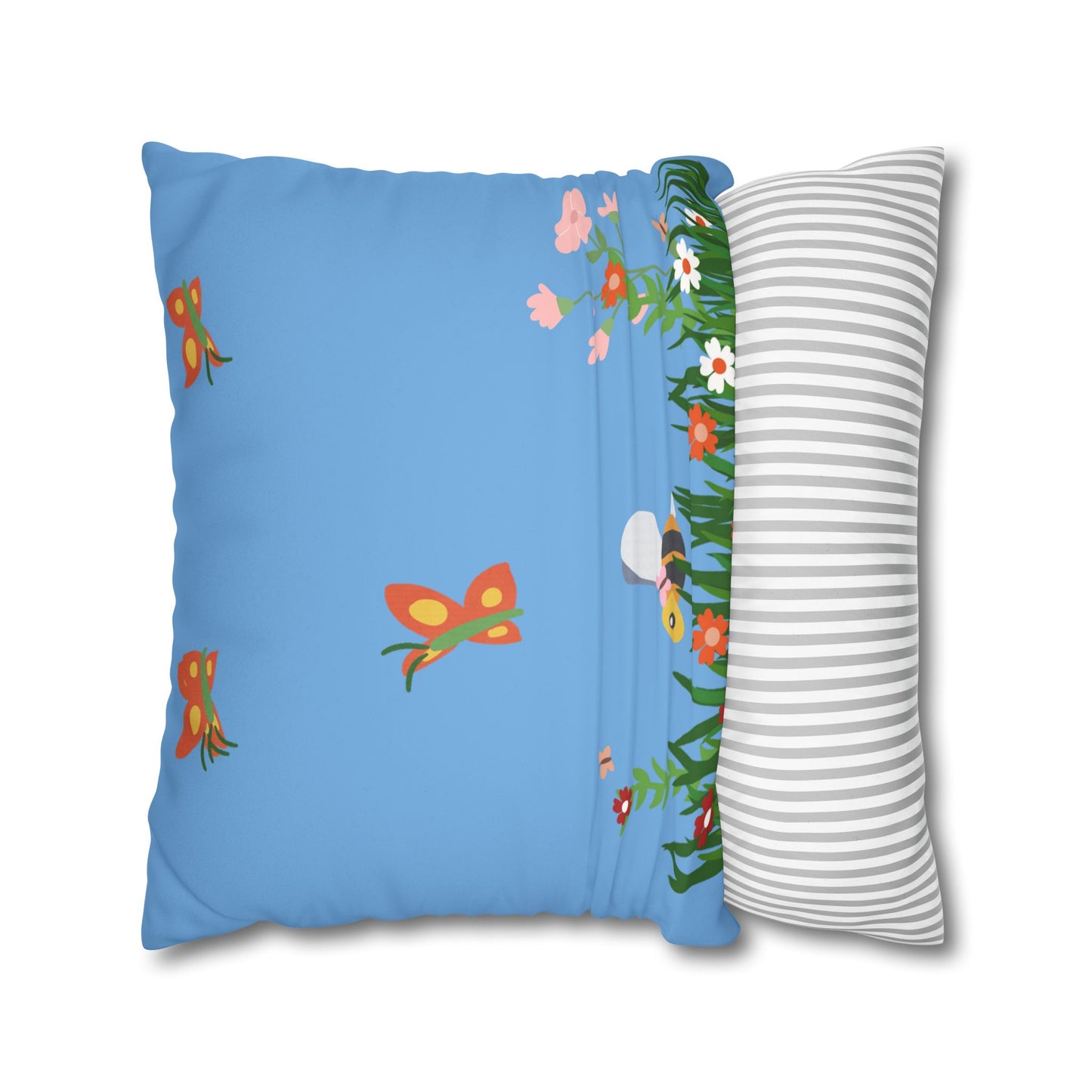 Springtime Faux Suede Square Pillowcase