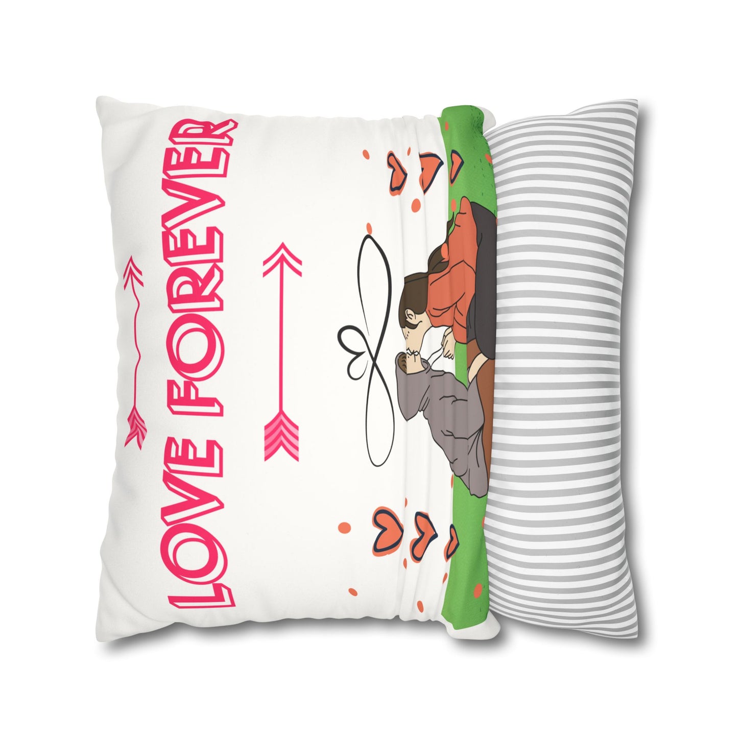 Love Forever Faux Suede Square Pillow Case