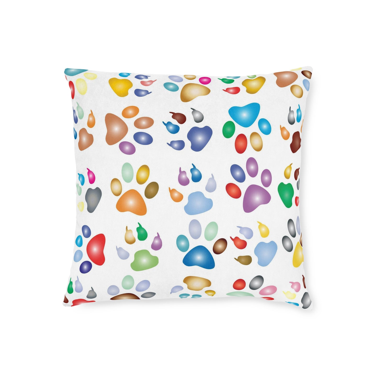Cat Paws Square Pillow - White Back