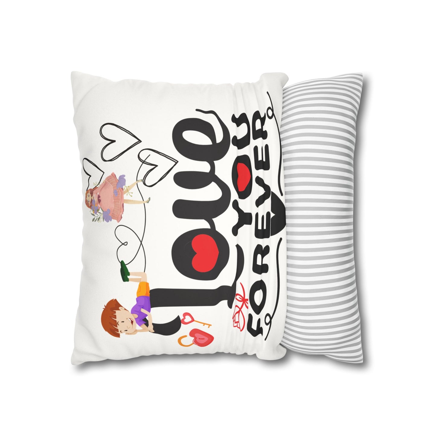 Love you Faux Suede Square Pillow Case forever