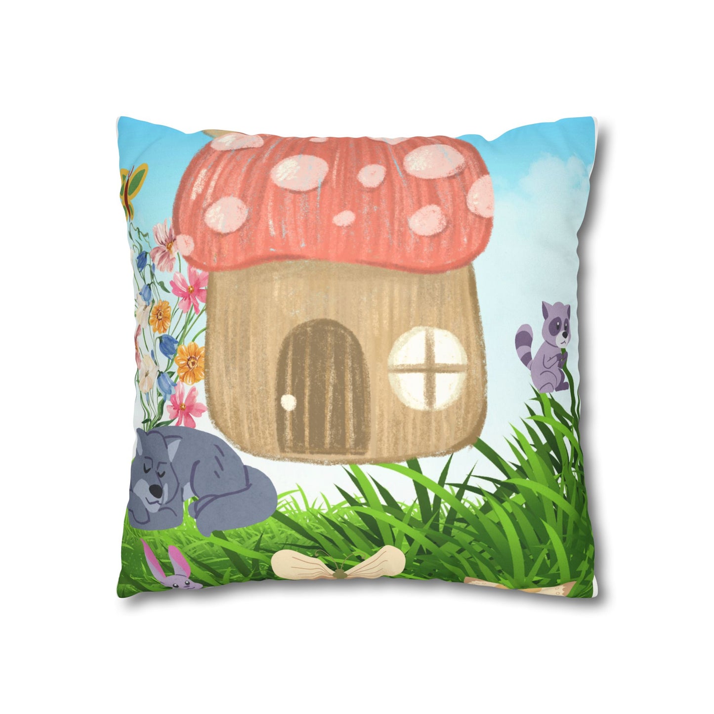 Summer cottage Faux Suede Square Pillow Case