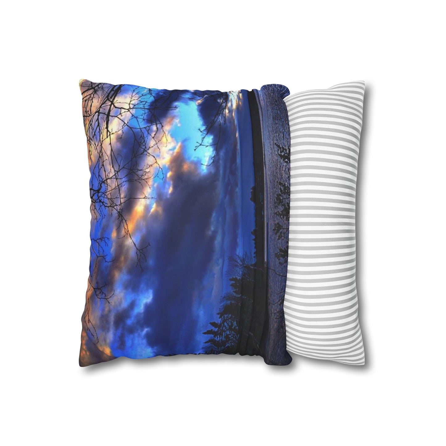 Setting sun Faux Suede Square Pillow Case
