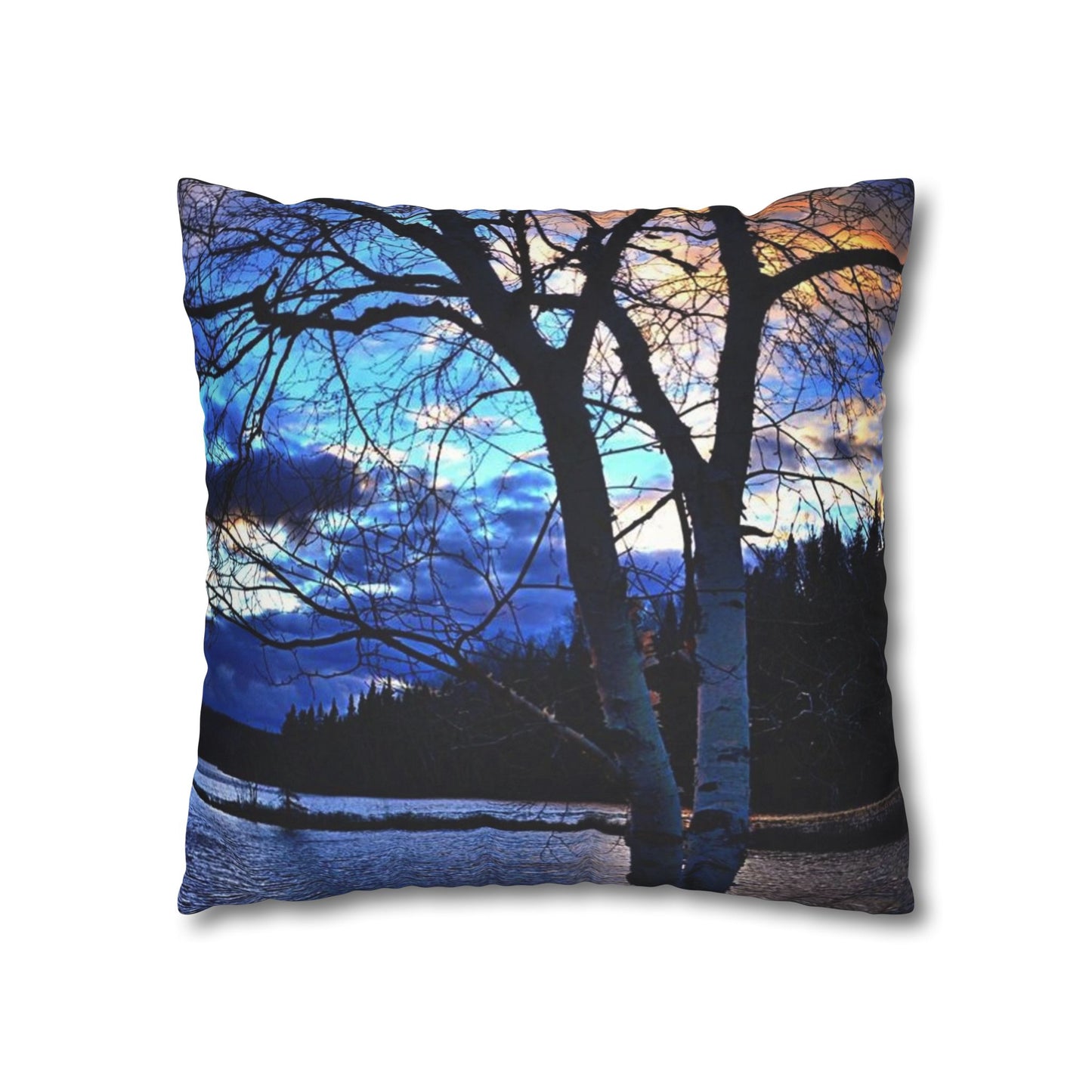 Setting sun Faux Suede Square Pillow Case
