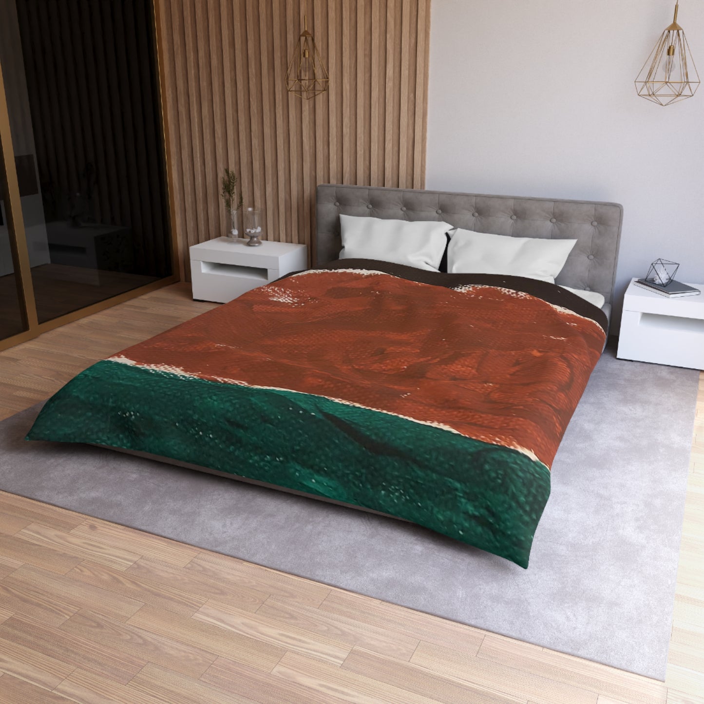 Brown paint Microfiber Duvet Cover