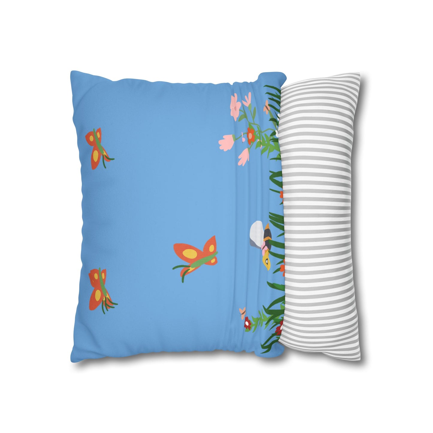 Springtime Faux Suede Square Pillowcase